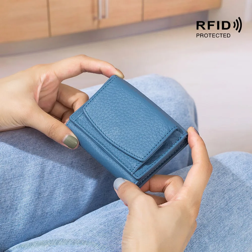 🔥Hot Sale 🔥2024 New Genuine Leather RFID Blocking Card Holder Organizer Pocket Mini Wallet